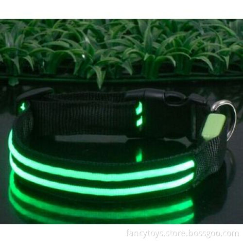 LED double optical fibers flashing collar